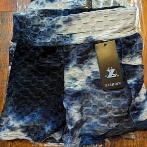 Grey/Navy Blue Scrunchy Yoga Pants